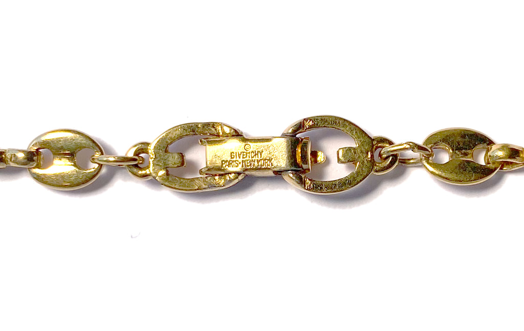 Vintage Givenchy Puffy Mariner Link Long Chain Necklace, 1990s