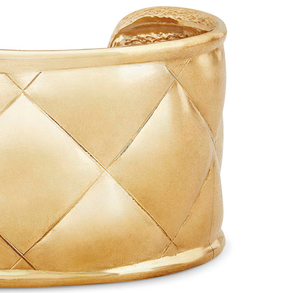 Vintage Chanel Quilted Cuff Bracelet, 1980s