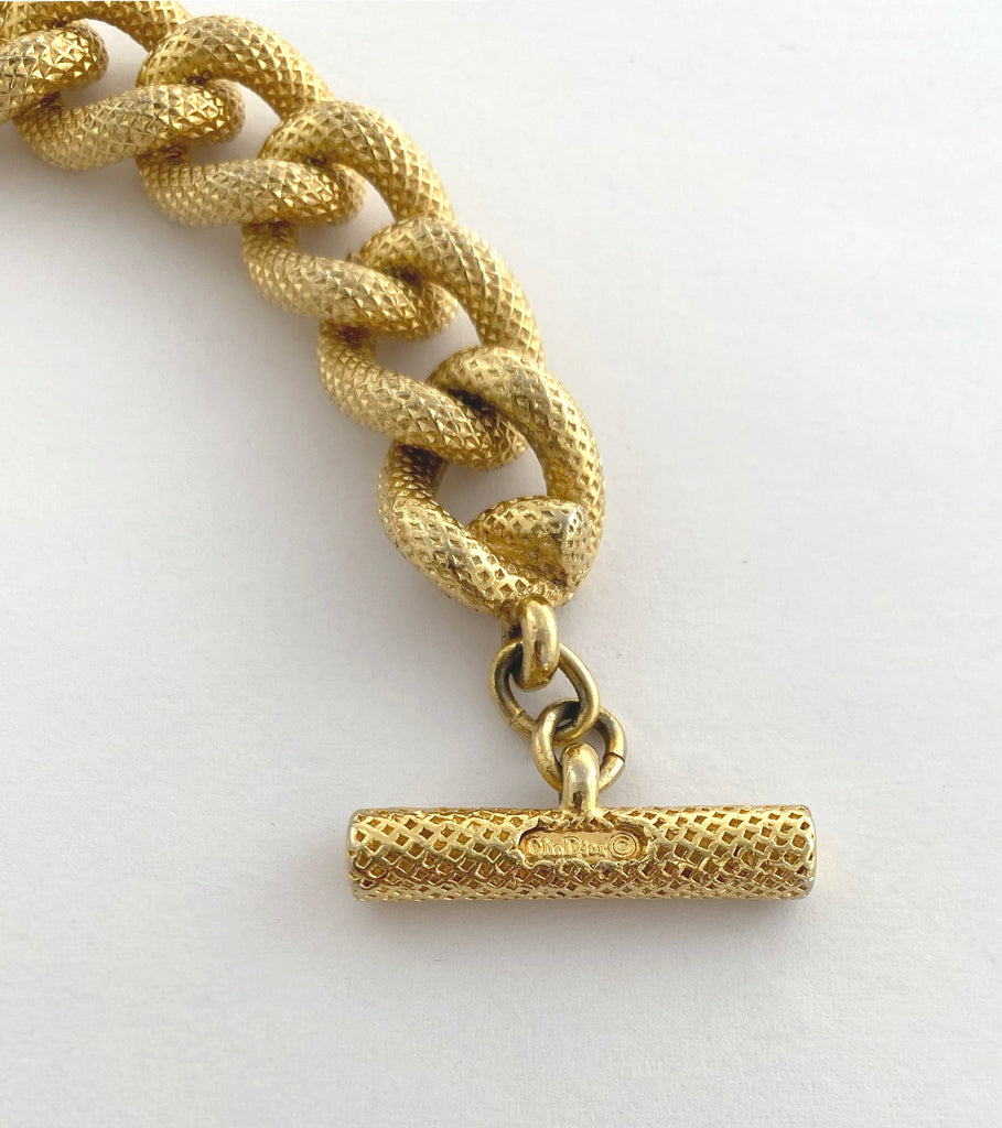 Vintage Christian Dior Chunky Curb Chain Necklace, 1980s