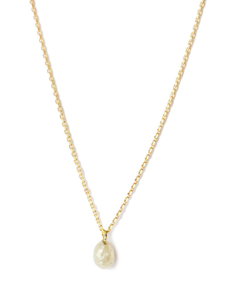 Grey Diamond Drop Necklace in Yellow Gold