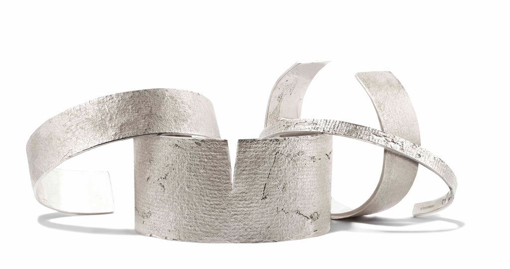 Split Paper Cuff in Silver