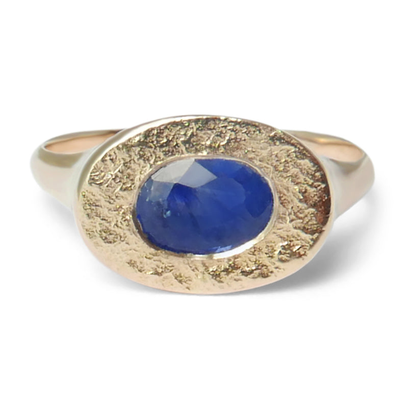 Oval Sapphire Signet Ring