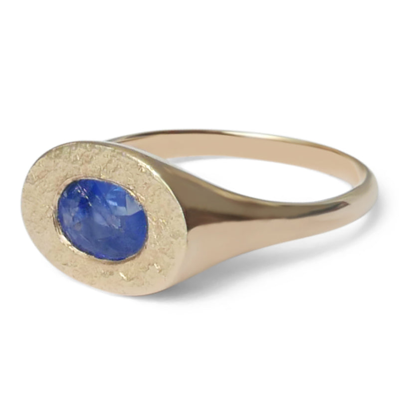 Oval Sapphire Signet Ring