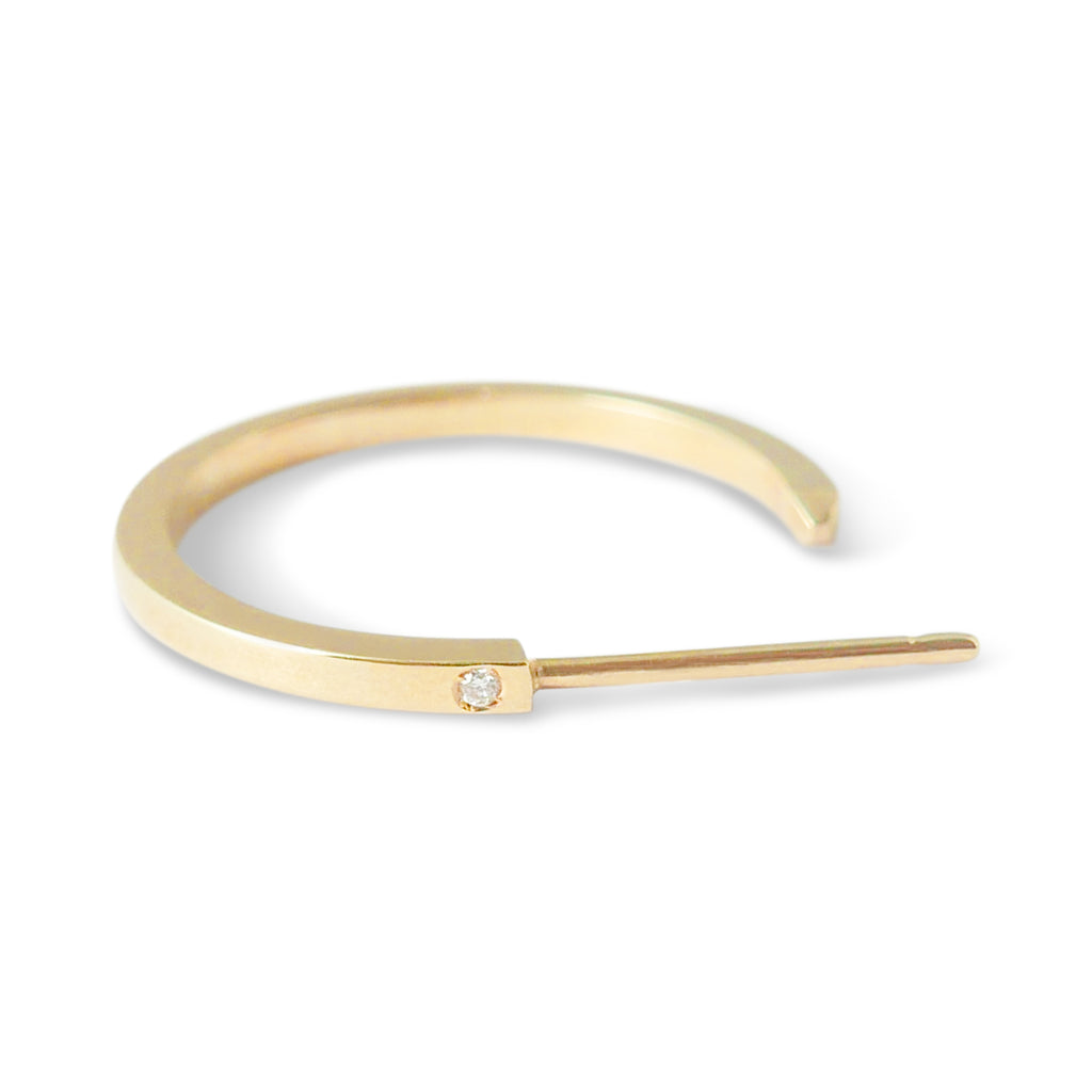 Petite Hoop Earrings in 18k Gold with Diamonds