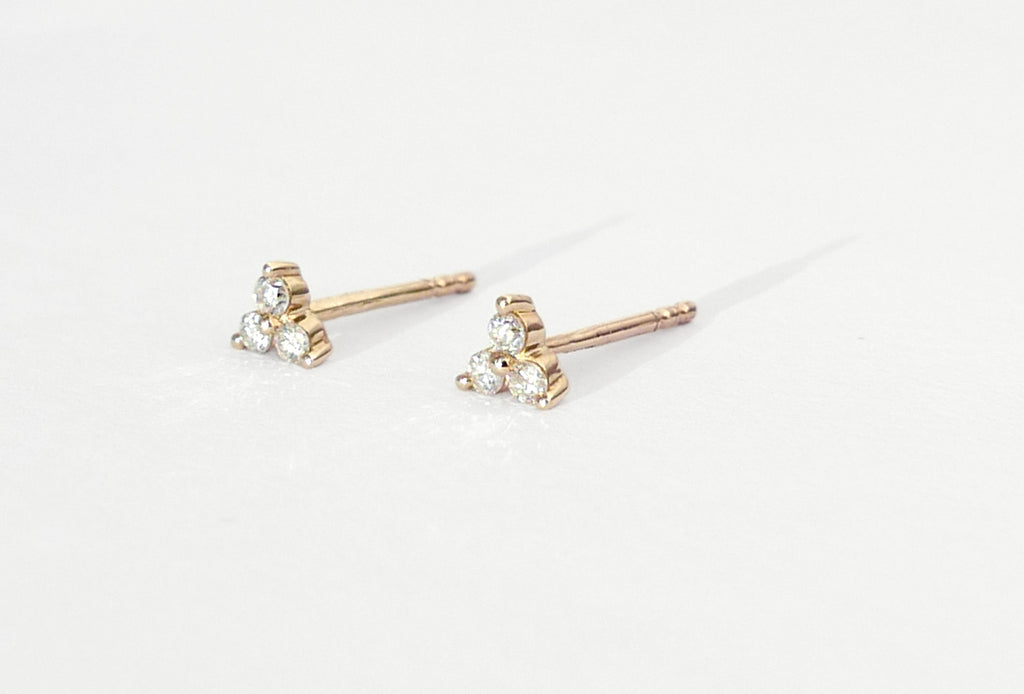 Trefoil Diamond Stud Earrings